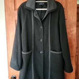 Herman Geist vtg Woman's Size 10P wool charcoal gray lined coat grunge look